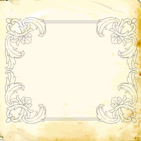 Retro baroque decorations element with flourishes calligraphic ornament. Vintage style design collection for Posters, Placards, Invitations, Banners, Badges and Logotypes.のイラスト素材