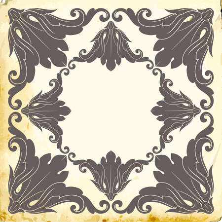 Retro baroque decorations element with flourishes calligraphic ornament. Vintage style design collection for Posters, Placards, Invitations, Banners, Badges and Logotypes.のイラスト素材