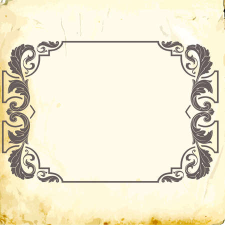 Retro borderline decorations element with flourishes calligraphic ornament with vintage style design collection for posters, placards, invitations, banners and badges.のイラスト素材