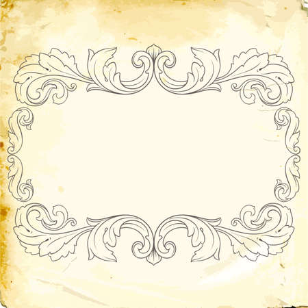 Retro baroque decorations element with flourishes calligraphic ornament. Vintage style design collection for Posters, Placards, Invitations, Banners, Badges and Logotypes.のイラスト素材