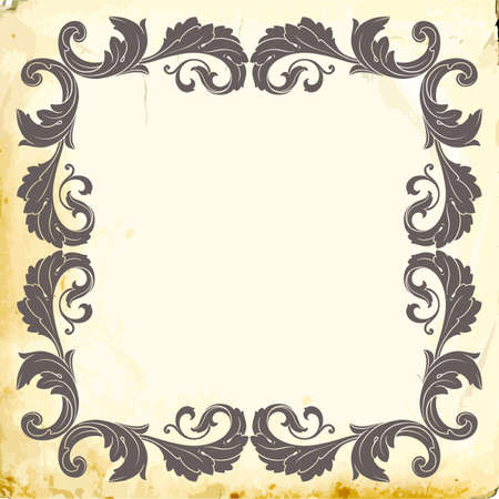 Classical baroque vector of vintage element for design. Decorative design element filigree calligraphy vector. You can use for wedding decoration of greeting card and laser cutting. Green background.のイラスト素材