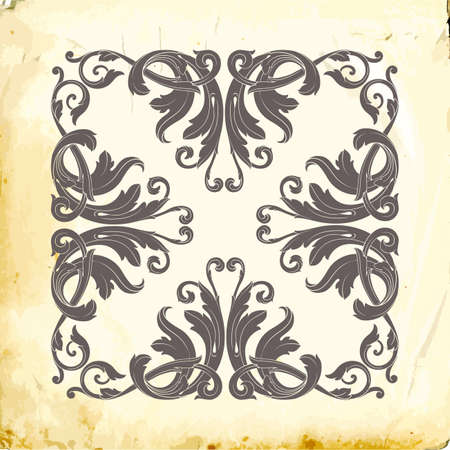 Retro baroque decorations element with flourishes calligraphic ornament.のイラスト素材