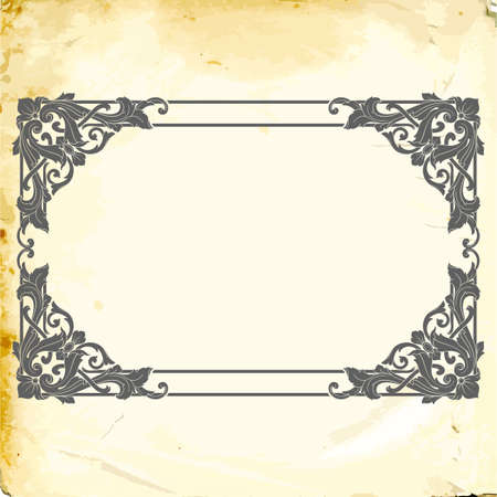 Retro baroque decorations element with flourishes calligraphic ornament. Vintage style design collection for Posters, Placards, Invitations, Banners, Badges and icon.のイラスト素材