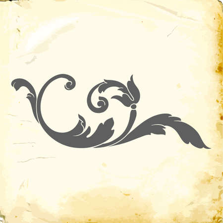 Retro baroque decorations element with flourishes calligraphic ornament. Vintage style design collection for Posters, Placards, Invitations, Banners, Badges and Logotypes.のイラスト素材