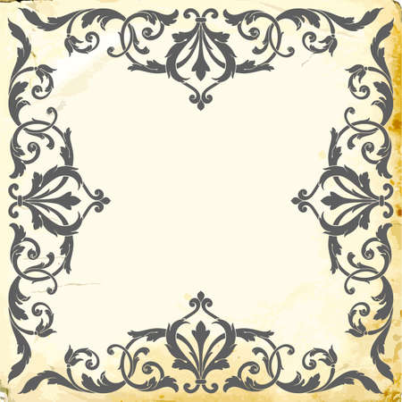 Retro baroque decorations element with flourishes calligraphic ornament. Vintage style design collection for Posters, Placards, Invitations, Banners, Badges and Logotypes.のイラスト素材