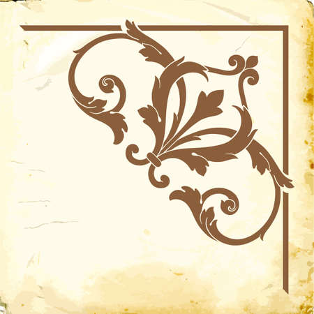 Retro baroque decorations element with flourishes calligraphic ornament. Vintage style design collection for Posters, Placards, Invitations, Banners, Badges and Logotypes.のイラスト素材