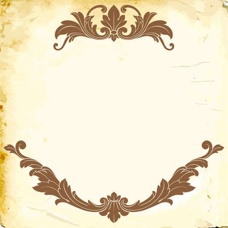 Retro baroque decorations element with flourishes calligraphic ornament. Vintage style design collection.のイラスト素材