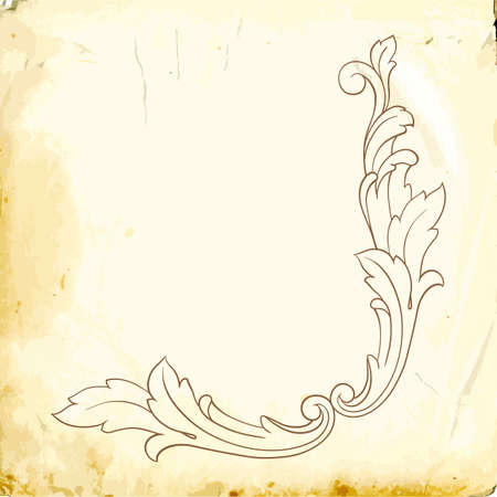 Retro baroque decorations element with flourishes calligraphic ornament. Vintage style design collection for Posters, Placards, Invitations, Banners, Badges and Logotypes.のイラスト素材