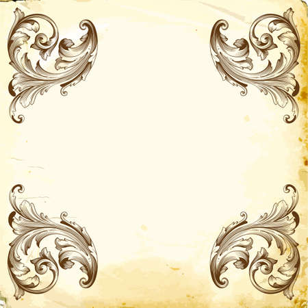 Retro baroque decorations elementのイラスト素材