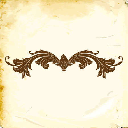 Retro baroque decorations element with flourishes calligraphic ornament. Vintage style design collection for Posters, Placards, Invitations, Banners, Badges and Logotypes.のイラスト素材