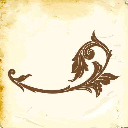 Retro baroque decorations element with flourishes calligraphic ornament. Vintage style design collection for Posters, Placards, Invitations, Banners, Badges and Logotypes.のイラスト素材