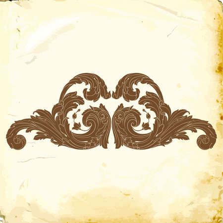 Retro baroque decorations element with flourishes calligraphic ornament. Vintage style design collection for Posters, Placards, Invitations, Banners, Badges and Logotypes.のイラスト素材