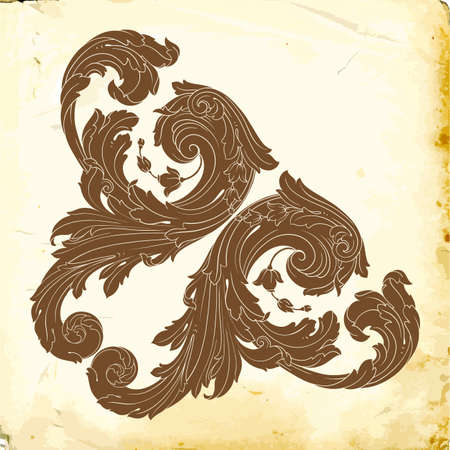 Retro baroque decorations element with flourishes calligraphic ornament. Vintage style design collection for Posters, Placards, Invitations, Banners, Badges and Logotypes.のイラスト素材