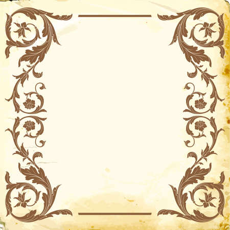 Retro baroque decorations element with flourishes calligraphic ornament. Vintage style design collection for Posters, Placards, Invitations, Banners, Badges and Logotypes.のイラスト素材