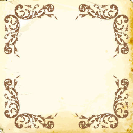 Retro baroque decorations element with flourishes calligraphic ornament. Vintage style design collection for Posters, Placards, Invitations, Banners, Badges and Logotypes.のイラスト素材