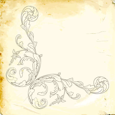 Retro baroque decorations element with flourishes calligraphic ornament. Vintage style design collection for Posters, Placards, Invitations, Banners, Badges and Logotypes.のイラスト素材