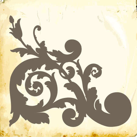 Retro baroque decorations element with flourishes calligraphic ornament. Vintage style design collection for Posters, Placards, Invitations, Banners, Badges and Logotypes.のイラスト素材