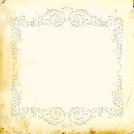 Retro baroque decorations element with flourishes calligraphic ornament. Vintage style design collection for Posters, Placards, Invitations, Banners, Badges and Logotypes.のイラスト素材