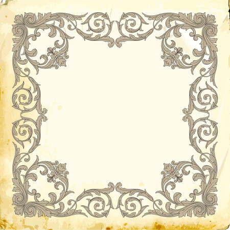 Retro baroque decorations element with flourishes calligraphic ornament. Vintage style design collection for Posters, Placards, Invitations, Banners, Badges and Logotypes.のイラスト素材