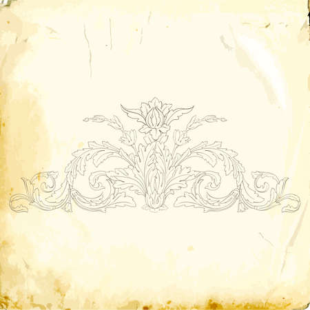 Retro baroque decorations element with flourishes calligraphic ornament. Vintage style design collection for Posters, Placards, Invitations, Banners, Badges and Logotypes.のイラスト素材