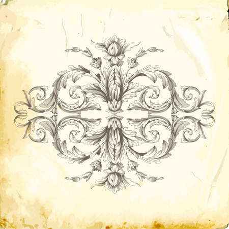 Retro baroque decorations element with flourishes calligraphic ornamentのイラスト素材