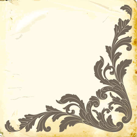 Retro baroque decorations element with flourishes calligraphic ornament. Vintage style design collection for Posters, Placards, Invitations, Banners, Badges and Logotypes.のイラスト素材