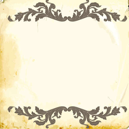 Retro baroque decorations element with flourishes calligraphic ornament. Vintage style design collection for Posters, Placards, Invitations, Banners, Badges and Logotypes.のイラスト素材