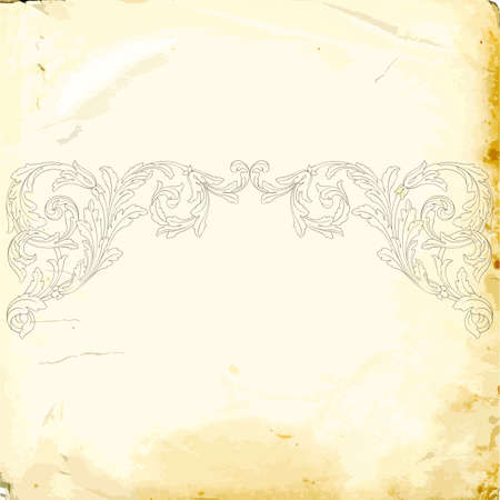 Retro baroque decorations element with flourishes calligraphic ornament. Vintage style design collection for Posters, Placards, Invitations, Banners, Badges and Logotypes.のイラスト素材