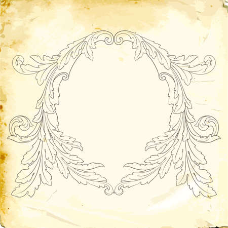 Retro baroque decorations element with flourishes calligraphic ornament. Vintage style design collection for Posters, Placards, Invitations, Banners, Badges and Logotypes.のイラスト素材