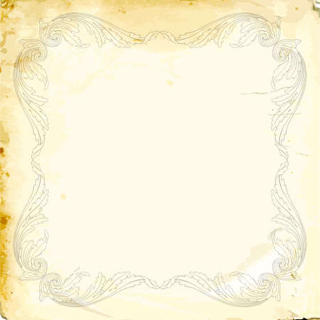 Retro baroque decorations element with flourishes calligraphic ornament. Vintage style design collection for Posters, Placards, Invitations, Banners, Badges and Logotypes.のイラスト素材