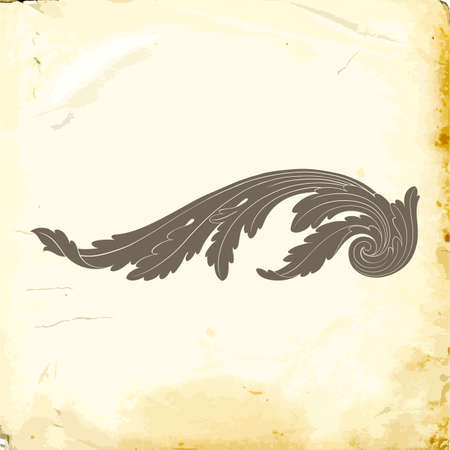 Retro baroque decorations element with flourishes calligraphic ornament. Vintage style design collection for Posters, Placards, Invitations, Banners, Badges and Logotypes.のイラスト素材