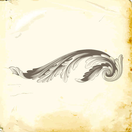 Retro baroque decorations element with flourishes calligraphic ornament. Vintage style design collection for Posters, Placards, Invitations, Banners, Badges and Logotypes.のイラスト素材