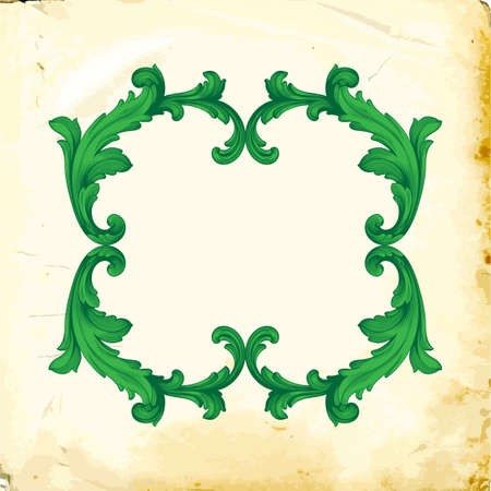 Retro baroque decorations element with flourishes calligraphic ornament. Vintage style design collection for Posters, Placards, Invitations, Banners, Badge.のイラスト素材