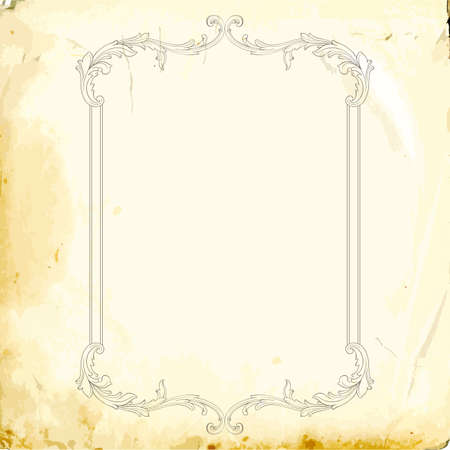 Retro baroque decorations element with flourishes calligraphic ornament. Vintage style design collection for Posters, Placards, Invitations, Banners, Badge.のイラスト素材