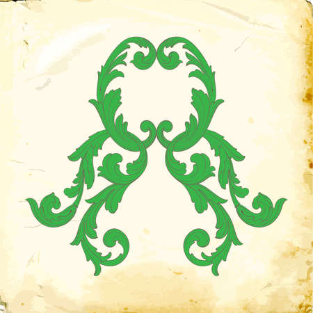 Retro baroque decorations element with flourishes calligraphic ornament. Vintage style design collection for Posters, Placards, Invitations, Banners, Badgesのイラスト素材