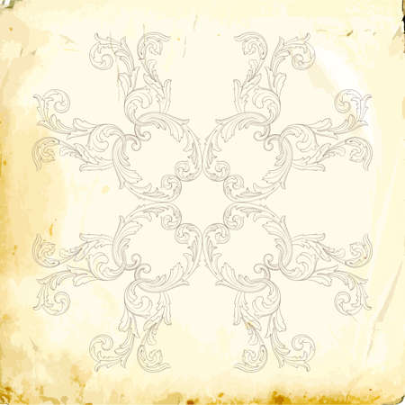 Retro baroque decorations element with flourishes calligraphic ornament. Vintage style design collection for Posters, Placards, Invitations, Banners.のイラスト素材
