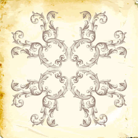 Retro baroque decorations element with flourishes calligraphic ornament. Vintage style design collection for Posters, Placards, Invitations, Banners.のイラスト素材