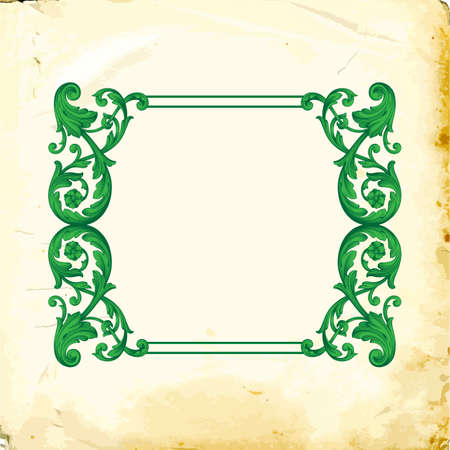Retro baroque decorations element with flourishes calligraphic ornament. Vintage style design collection for Posters, Placards, Invitations, Banners, Badges and Logotypes.のイラスト素材