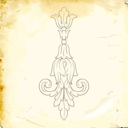 Retro baroque decorations element with flourishes calligraphic ornament. Vintage style design collection for Posters, Placards, Invitations, Banners, Badges and Logotypes.のイラスト素材
