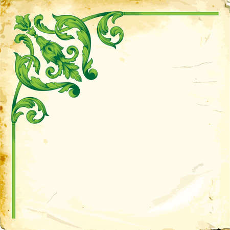 Retro baroque decorations element with flourishes calligraphic ornament. Vintage style design collection for Posters, Placards, Invitations, Banners, Badges and Logotypes.のイラスト素材