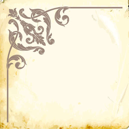 Retro baroque decorations element with flourishes calligraphic ornament. Vintage style design collection for Posters, Placards, Invitations, Banners, Badges and Logotypes.のイラスト素材