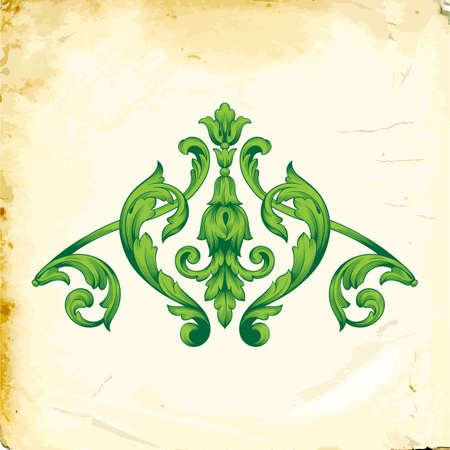 Retro baroque decorations element with flourishes calligraphic ornament. Vintage style design collection for Posters, Placards, Invitations, Banners, Badges and Logotypes.のイラスト素材