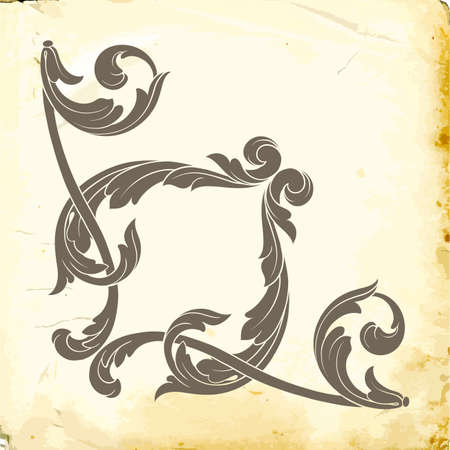 Retro baroque decorations element with flourishes calligraphic ornament. Vintage style design collection for Posters, Placards, Invitations, Banners, Badges and Logotypes.のイラスト素材