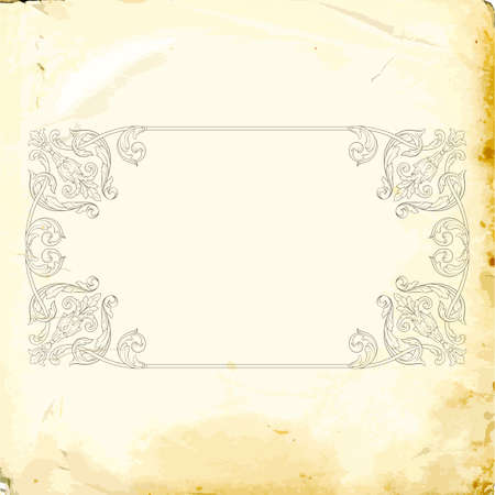 Retro baroque decorations element with flourishes calligraphic ornament. Vintage style design collection for Posters, Placards, Invitations, Banners, Badges and Logotypes.のイラスト素材