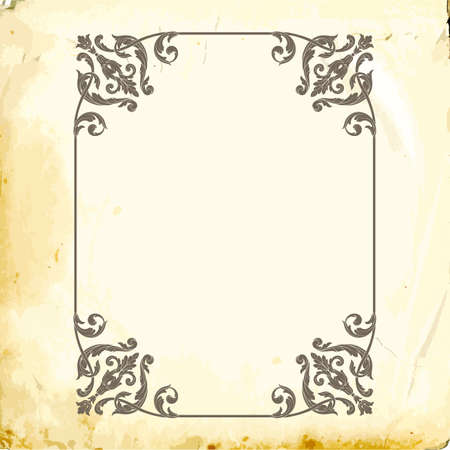 Retro baroque decorations element with flourishes calligraphic ornament. Vintage style design collection for Posters, Placards, Invitations, Banners, Badges and Logotypes.のイラスト素材