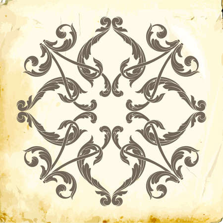 Retro baroque decorations element with flourishes calligraphic ornament. Vintage style design collection for Posters, Placards, Invitations, Banners, Badges and Logotypes.のイラスト素材