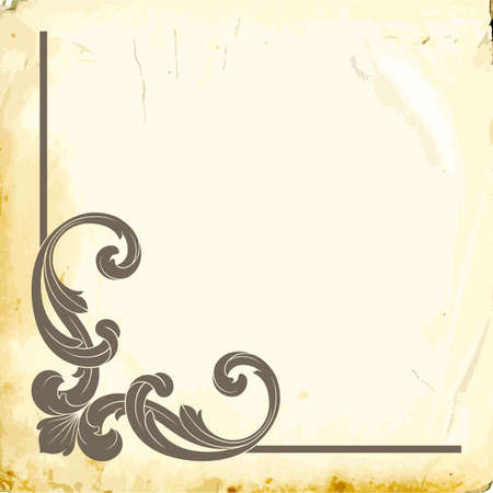 Retro baroque decorations element with flourishes calligraphic ornament. Vintage style design collection for Posters, Placards, Invitations, Banners, Badges and Logotypes.のイラスト素材