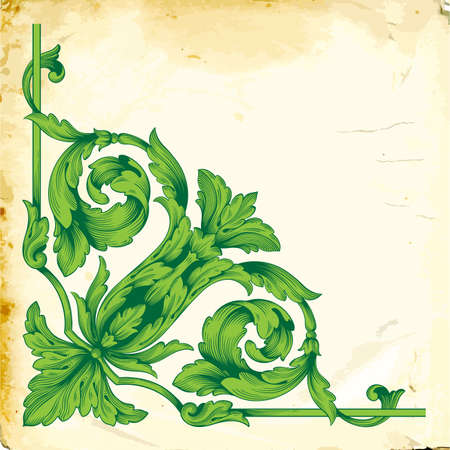 Retro baroque decorations element with flourishes calligraphic ornament. Vintage style design collection for Posters, Placards, Invitations, Banners, Badges and Logotypes.のイラスト素材