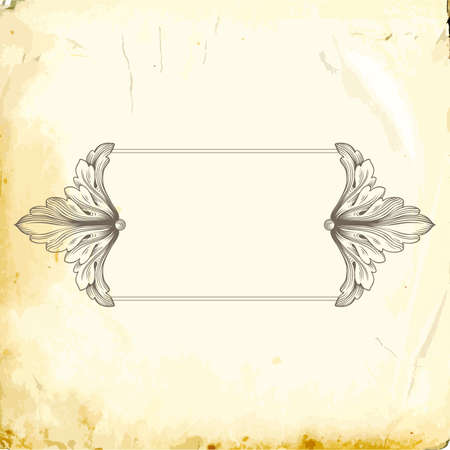 Retro baroque decorations element with flourishes calligraphic ornament. Vintage style design collection for Posters, Placards, Invitations, Banners, Badges .のイラスト素材
