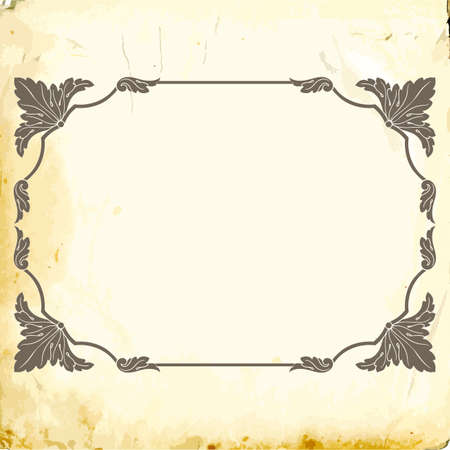Retro baroque decorations element with flourishes calligraphic ornament. Vintage style design collection for Posters, Placards, Invitations, Banners, Badgesのイラスト素材